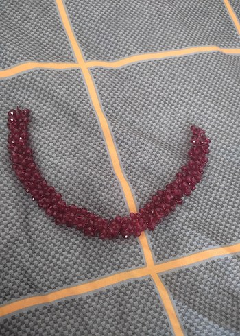 Bordo Boncuklu saç aksesuarı - Görsel 3