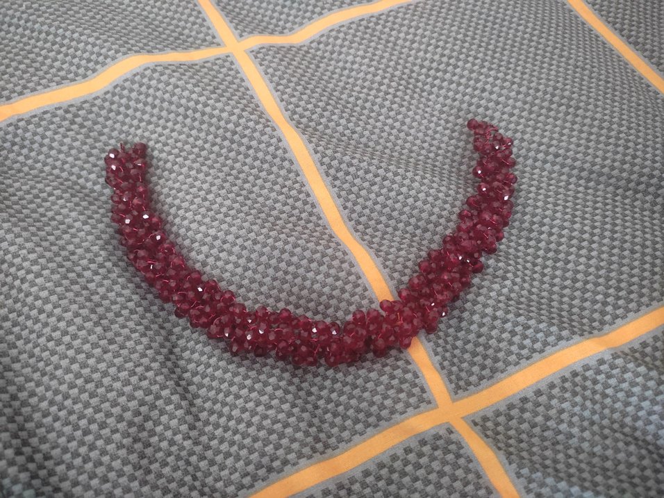 Bordo Boncuklu saç aksesuarı - Görsel 2