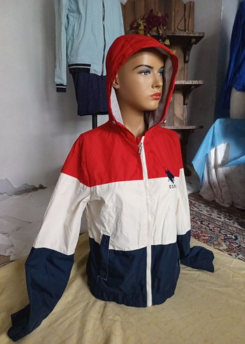 U.S Polo Assn. Renkli Fermuarlı unisex Kısa Ceket