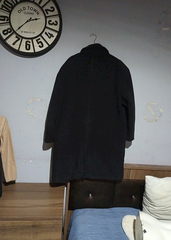 Düğmeli Gri Erkek Midi Kaban - Görsel 3