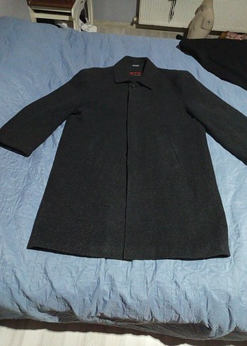 Düğmeli Gri Erkek Midi Kaban - Görsel 4