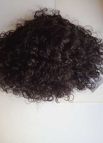 Afro saç gerçek kıvırcık peruk.