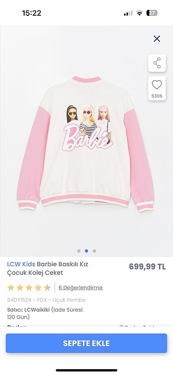 Barbie kolej ceketi