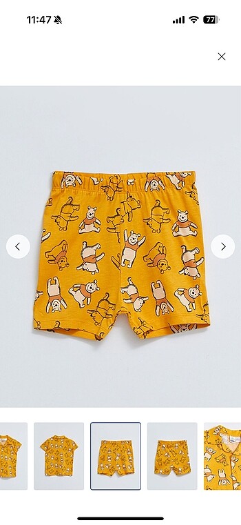 24-36 Ay Beden sarı Renk Winnie the pooh pijama takımı