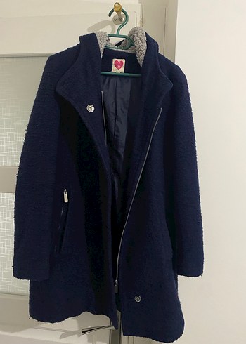 Düğmeli Lacivert Midi Kaban - Görsel 2