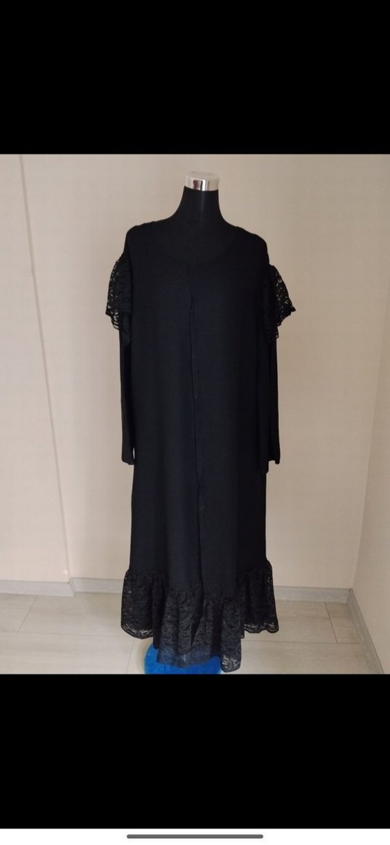 Siyah Uzun Kollu Gotik Uzun ferace - Görsel 2