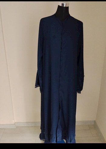 Lacivert Uzun Kollu Kadın Elbise - Görsel 2