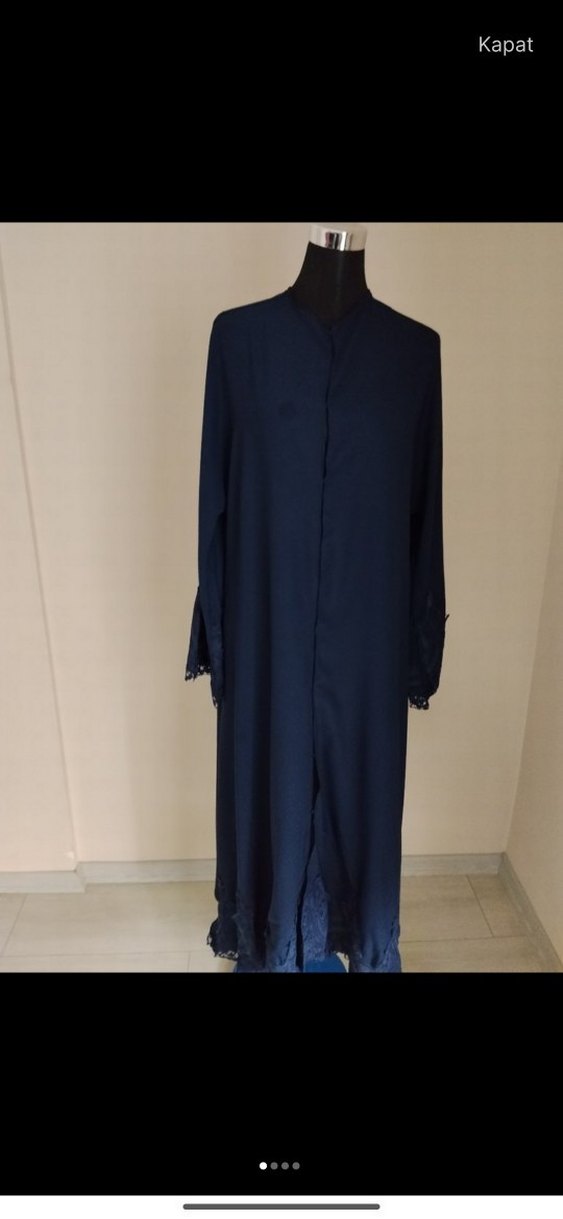 Lacivert Uzun Kollu Kadın Elbise - Görsel 2