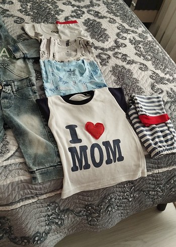 1 Yaş Beden Erkek Bebek Uzun Kollu Denim Kombin