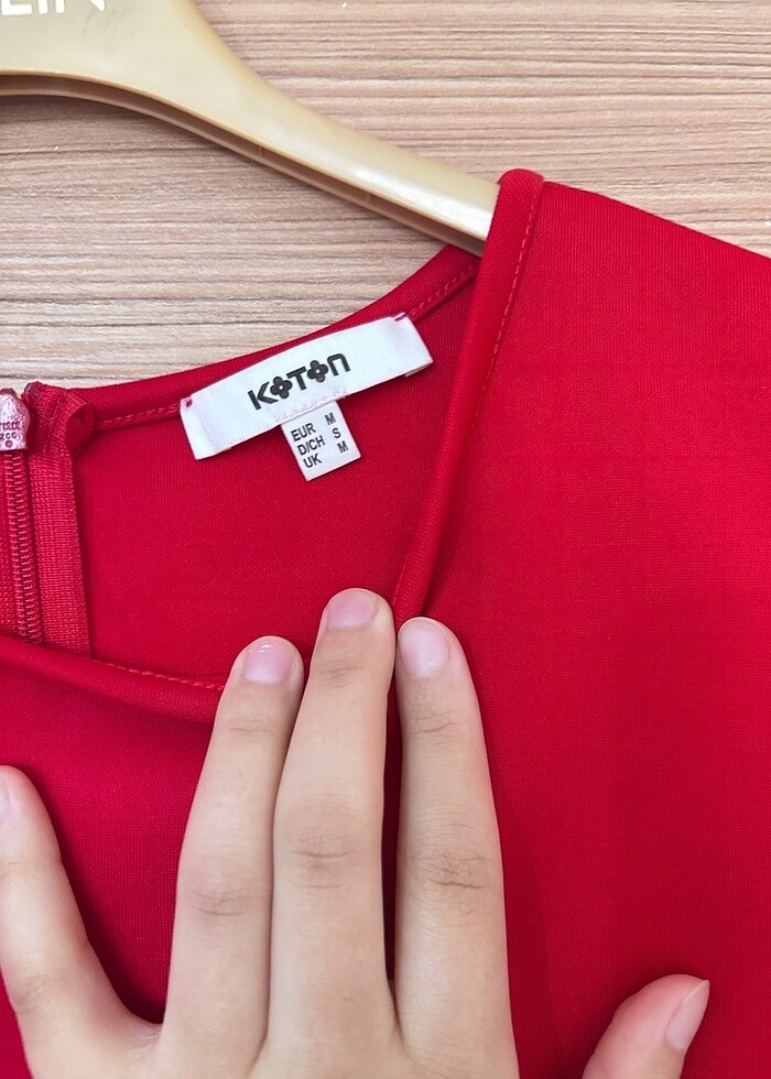 Koton kırmızı elbise - Görsel 3