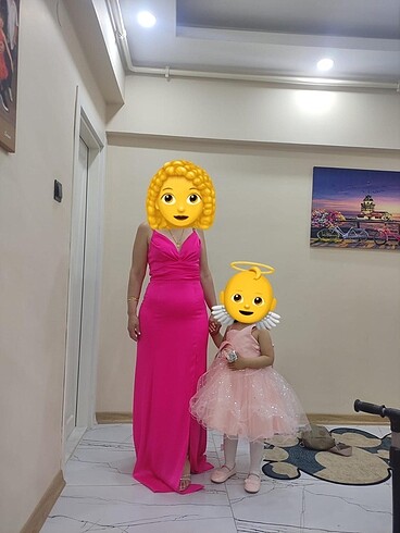 40 Beden pembe Renk Fuşya şık abiye elbise