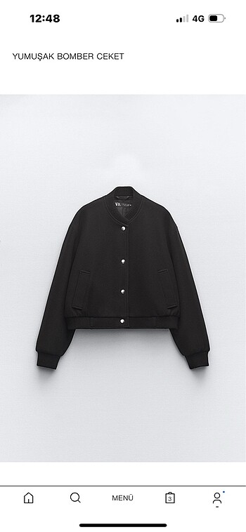 l Beden siyah Renk zara bomber ceket