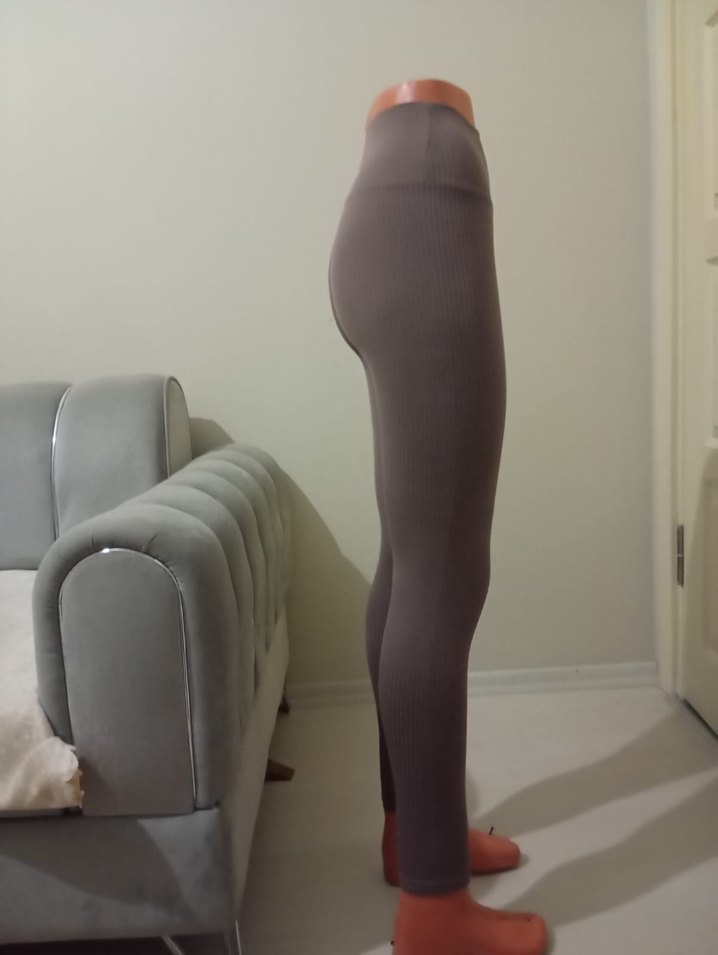 Kadın Gri Midi Spor Tayt - Görsel 3