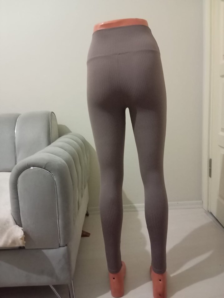 Kadın Gri Midi Spor Tayt - Görsel 2