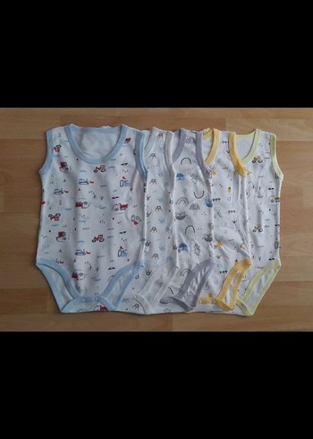 Desenli Kolsuz Bebek Body Seti 5 Adet
