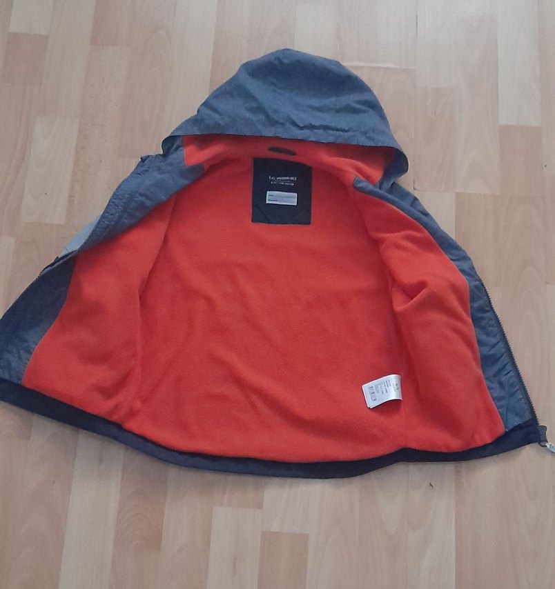 Kapüşonlu Gri Erkek Çocuk mont - Görsel 2