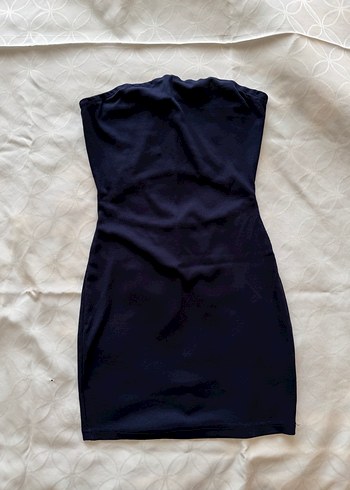 Shein Koyu Mavi Straplez Mini Elbise - Görsel 3