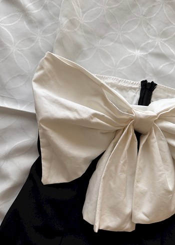 Fiyonklu Straplez Mini Elbise - Görsel 7