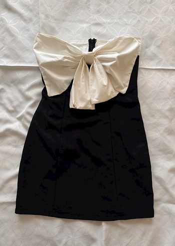 Fiyonklu Straplez Mini Elbise - Görsel 6