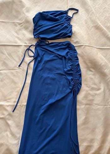 Shein Mavi Uzun Kadın Elbise - Görsel 7