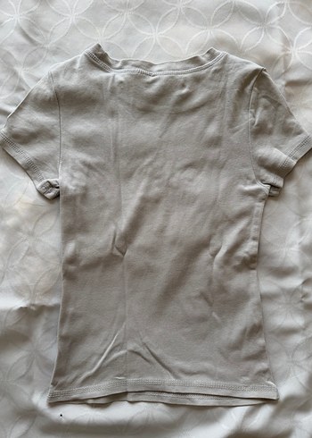 Kadın Açık Gri Baskılı Kısa Kollu Tişört - Görsel 4