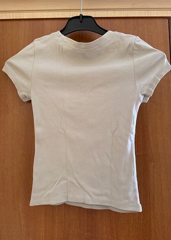 Kadın Açık Gri Baskılı Kısa Kollu Tişört - Görsel 3