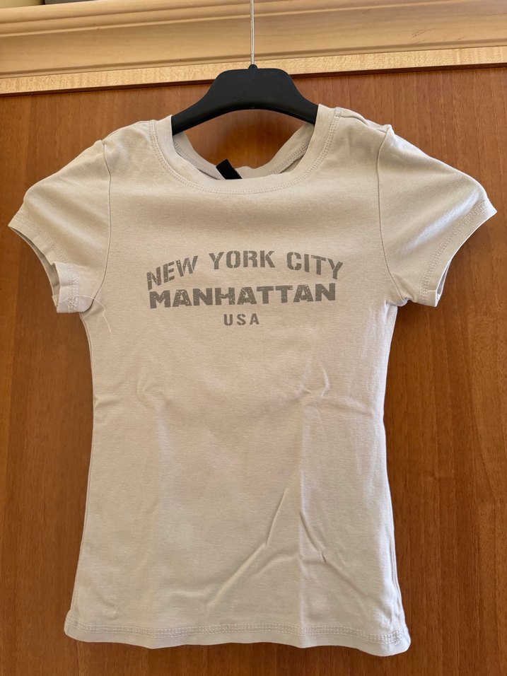 Kadın Açık Gri Baskılı Kısa Kollu Tişört - Görsel 2