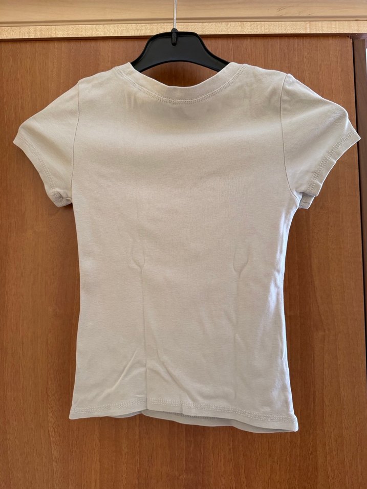 Kadın Açık Gri Baskılı Kısa Kollu Tişört - Görsel 3