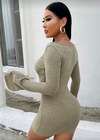 Shein Uzun Kollu Mini Elbise - Görsel 2