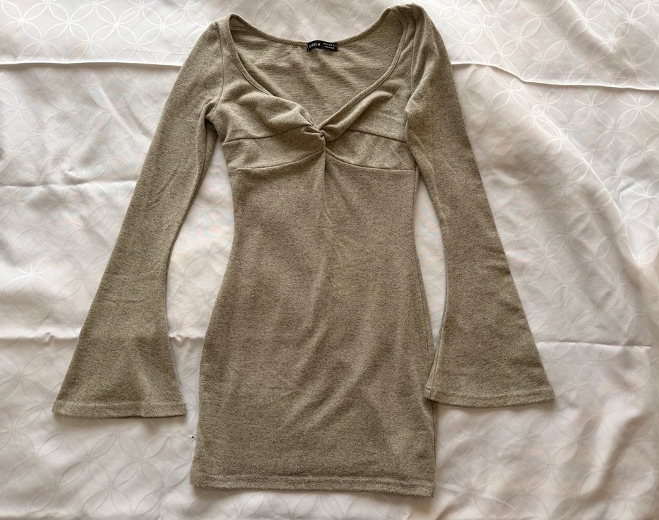 Shein Uzun Kollu Mini Elbise - Görsel 5