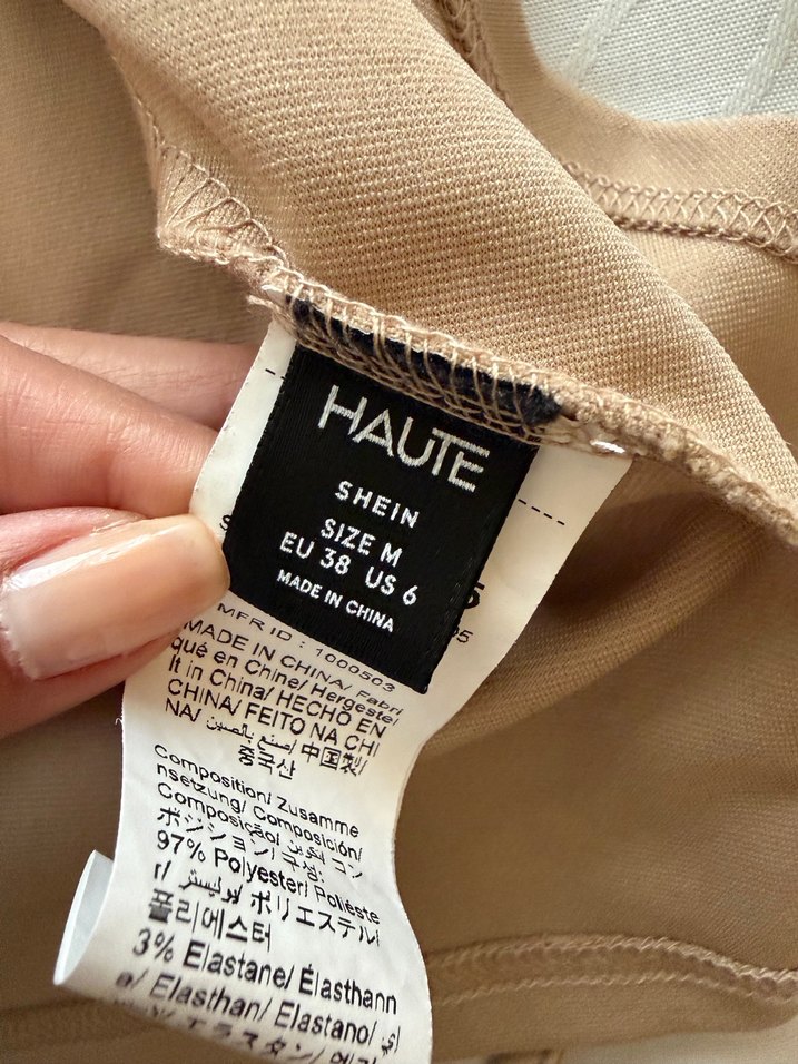 Bej Drapeli Askılı Mini Elbise - Görsel 5