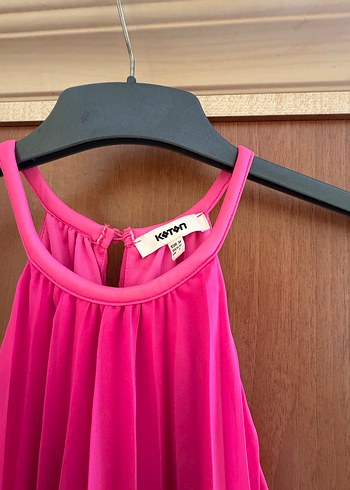 Koton Pembe Pileli Mini Elbise - Görsel 2