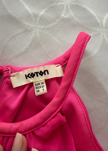 Koton Pembe Pileli Mini Elbise - Görsel 5