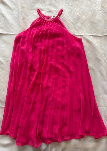 Koton Pembe Pileli Mini Elbise - Görsel 4