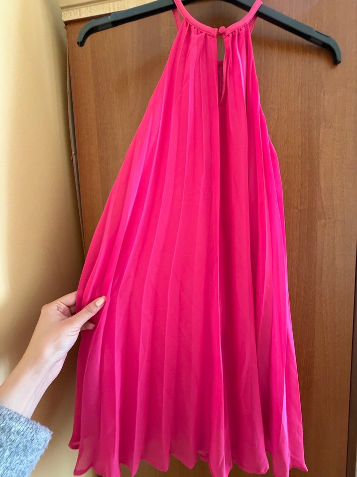 Koton Pembe Pileli Mini Elbise - Görsel 3