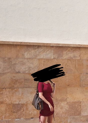 Zara Bordo Günlük Elbise - Görsel 6