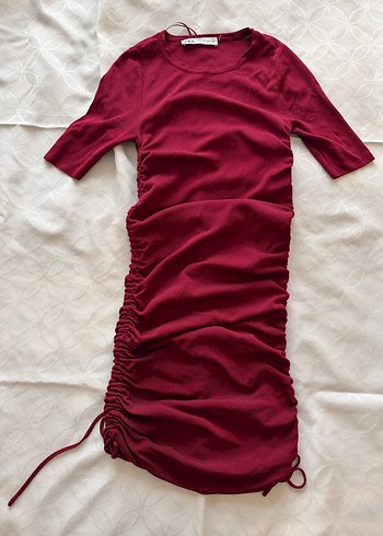 Zara Bordo Günlük Elbise - Görsel 2