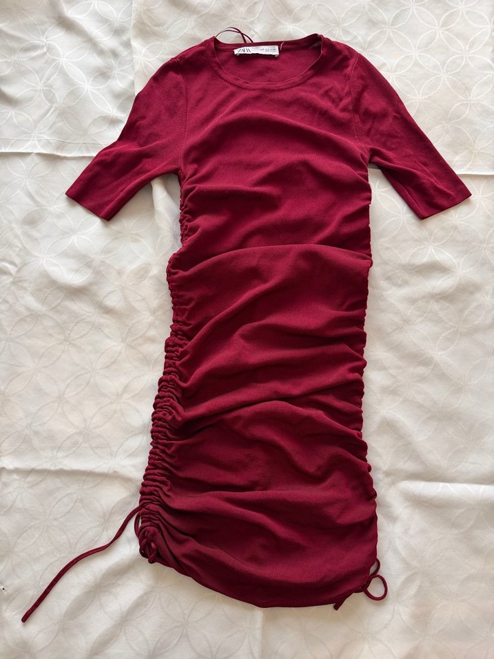 Zara Bordo Günlük Elbise - Görsel 2