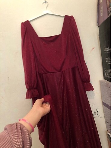 52 Beden bordo Renk Abiye