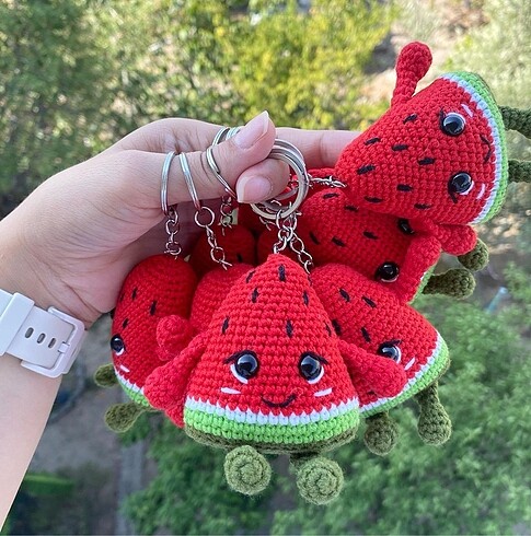 Amigurumi karpuz anahtarlık