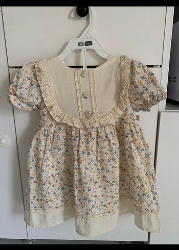 Kız Çocuk Vintage Bej Elbise