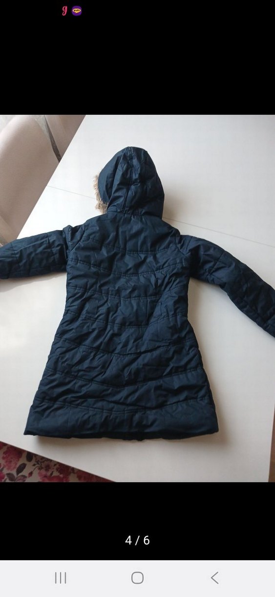 Kadın Gri Kürklü Midi Kaban 9 10 yas - Görsel 4