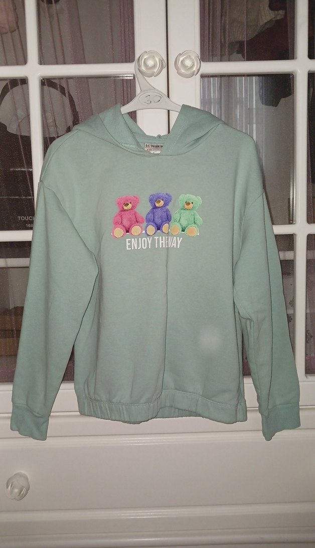 Kız Çocuk Kapüşonlu Baskılı Sweatshirt - Görsel 3