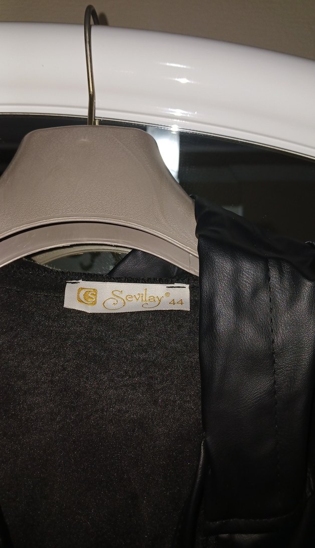 Kadın Siyah Deri Biker Ceket - Görsel 2