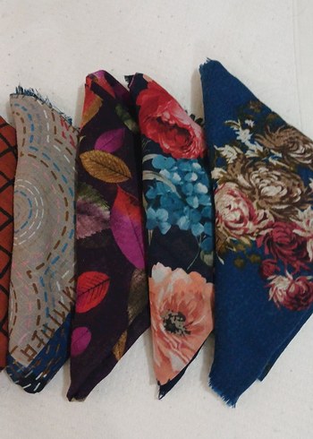 Kadın Çok Renkli Pilili Bohem Eşarp - Görsel 2