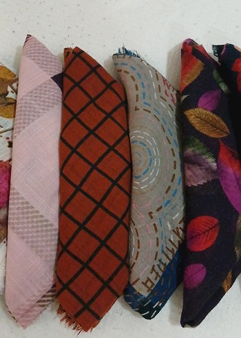 Kadın Çok Renkli Pilili Bohem Eşarp - Görsel 3