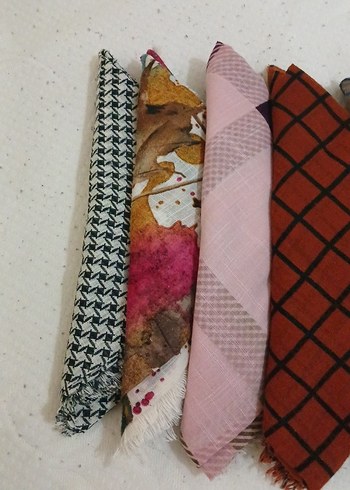 Kadın Çok Renkli Pilili Bohem Eşarp - Görsel 4