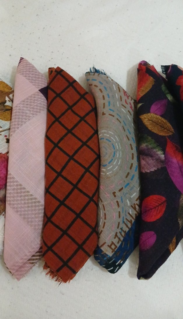 Kadın Çok Renkli Pilili Bohem Eşarp - Görsel 3