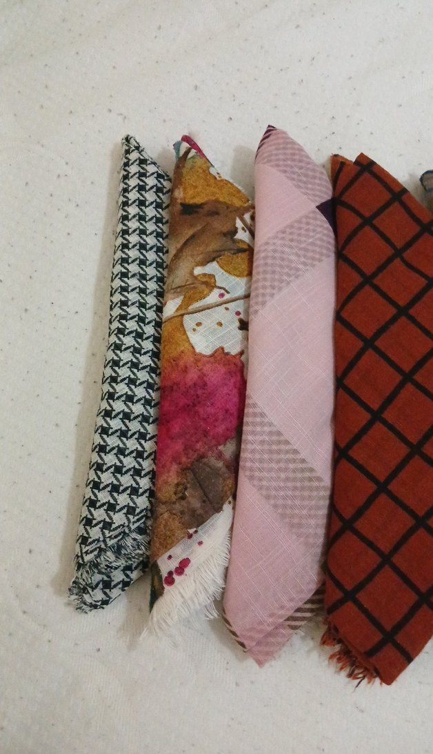 Kadın Çok Renkli Pilili Bohem Eşarp - Görsel 4