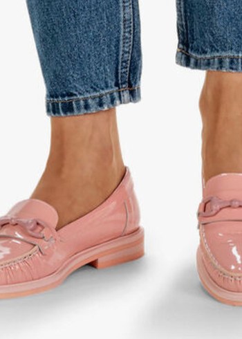 koyu pudra, Kadın Deri  Ayakkabı - Görsel 6